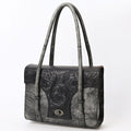 American Darling Briefcase Hand Tooled Hair-on Genuine Leather