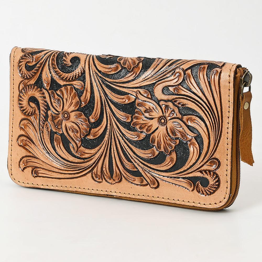 American Darling Wristlet Beautifully Hand Tooled Genuine Leather