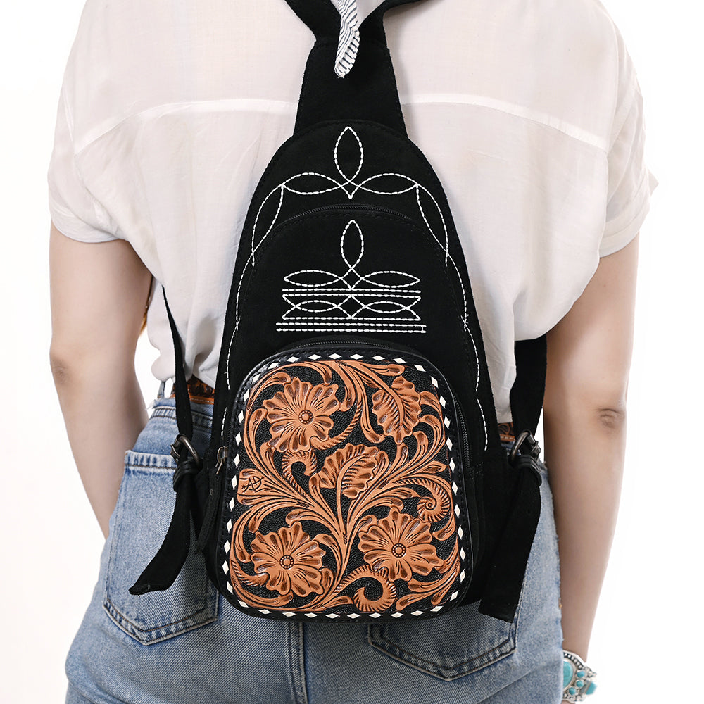 American Darling Sling Hand Tooled Genuine Leather