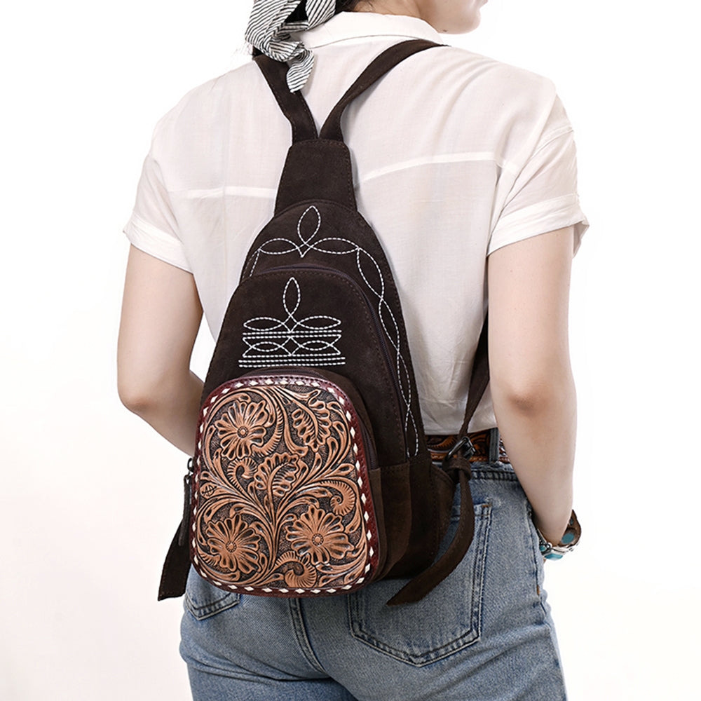 American Darling Sling Hand Tooled Genuine Leather