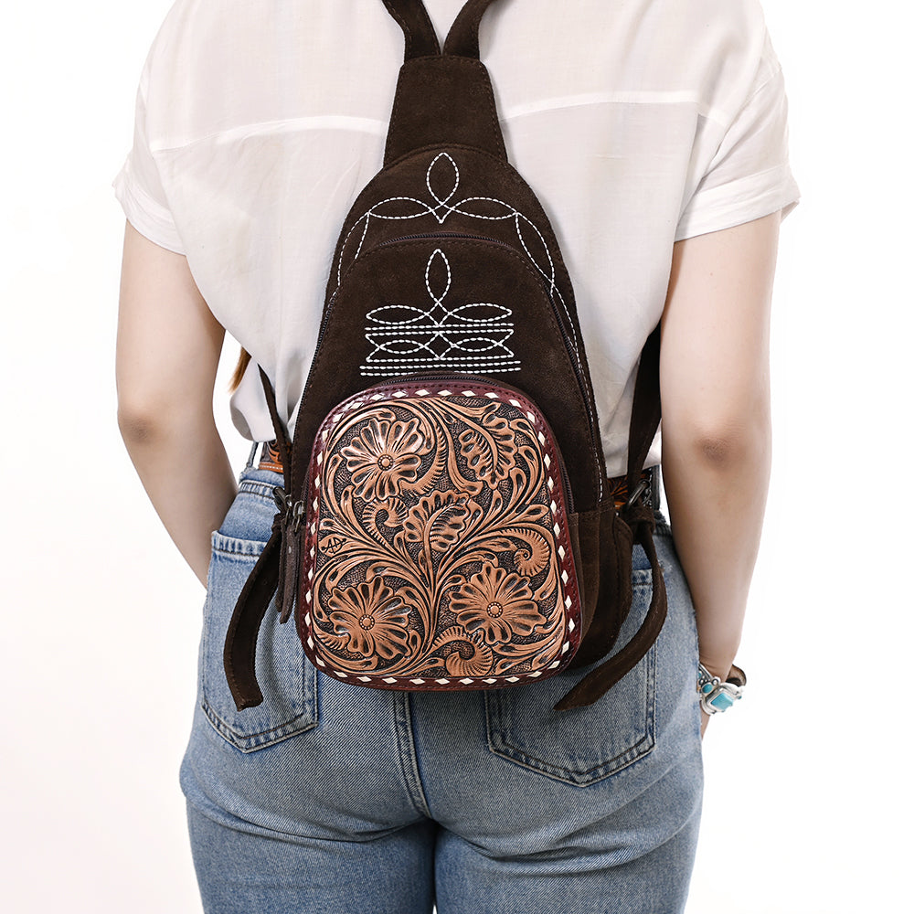 American Darling Sling Hand Tooled Genuine Leather