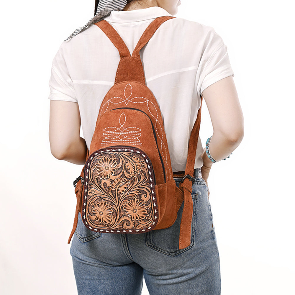 American Darling Sling Hand Tooled Genuine Leather