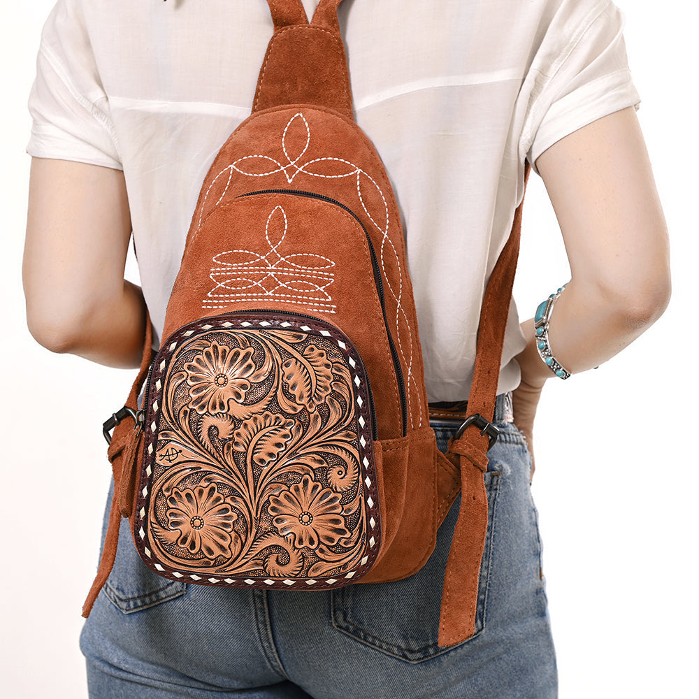 American Darling Sling Hand Tooled Genuine Leather
