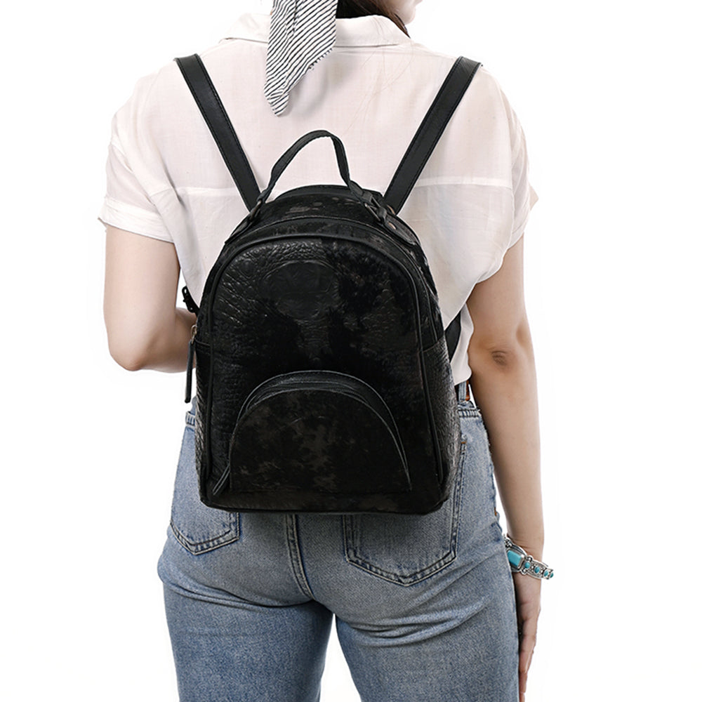 American Darling Backpack Crocodile Embossed Genuine Leather