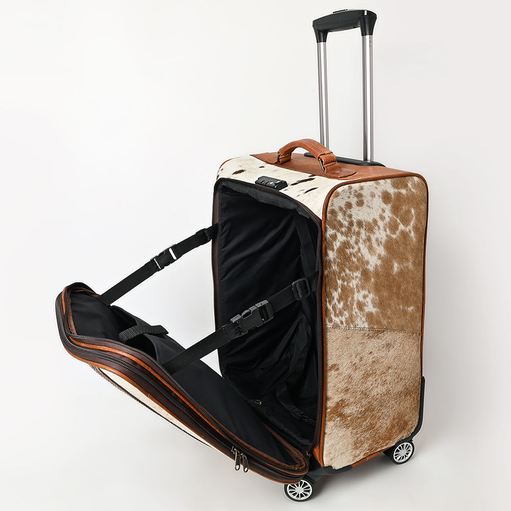 American Darling Travel Case Beautifully Hand Tooled Hair-On Genuine Leather