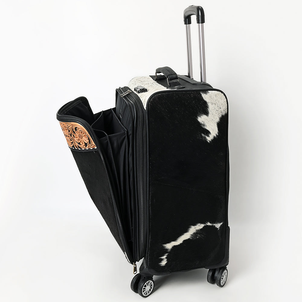 American Darling Travel Case Beautifully Hand Tooled Hair-On Genuine Leather