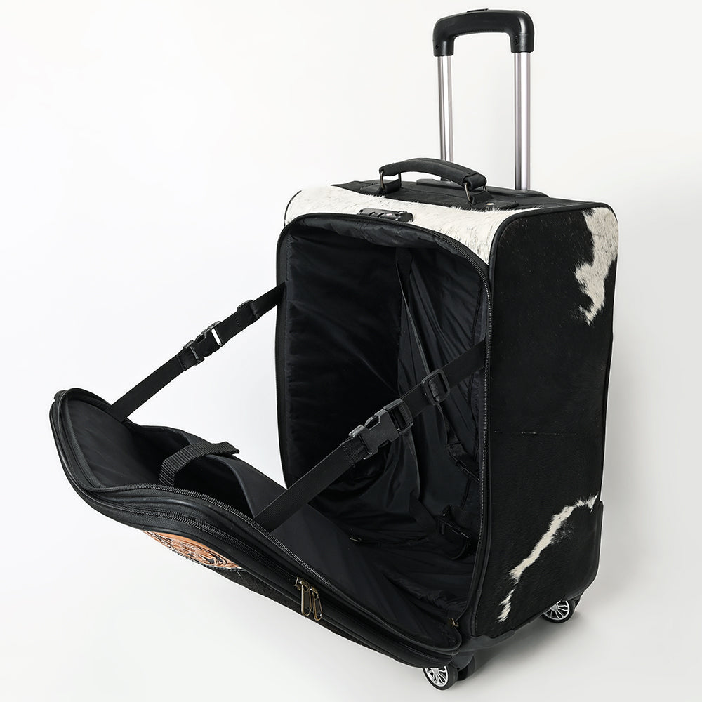 American Darling Travel Case Beautifully Hand Tooled Hair-On Genuine Leather