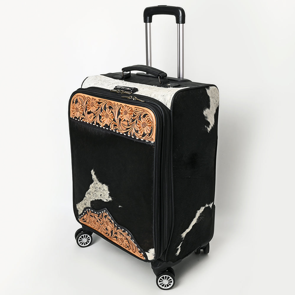 American Darling Travel Case Beautifully Hand Tooled Hair-On Genuine Leather