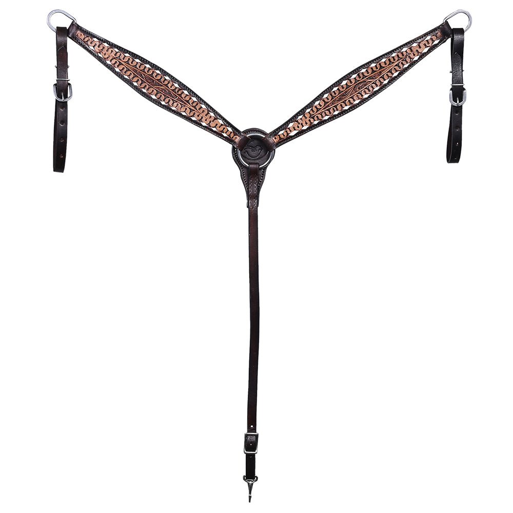 COMFYTACK Western Horse Headstall Breast Collar Set American Leather Tan