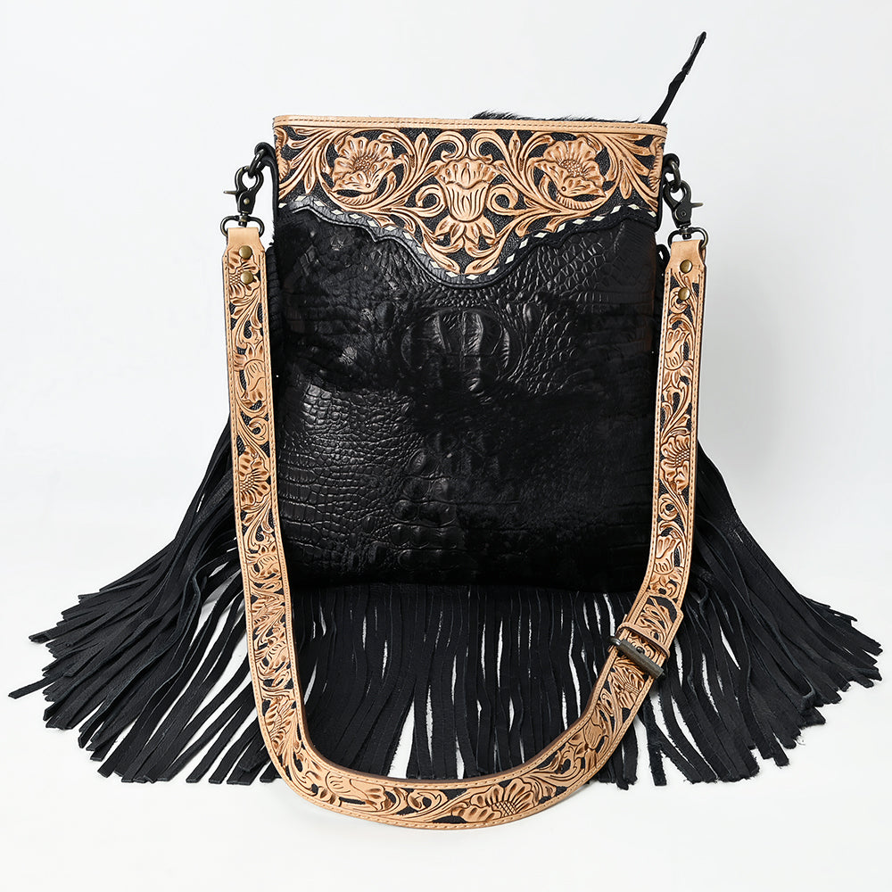 American Darling Large Crossbody Beautifully Hand Tooled Crocodile Embossed Leather Women Bag Western Handbag Purse Cute