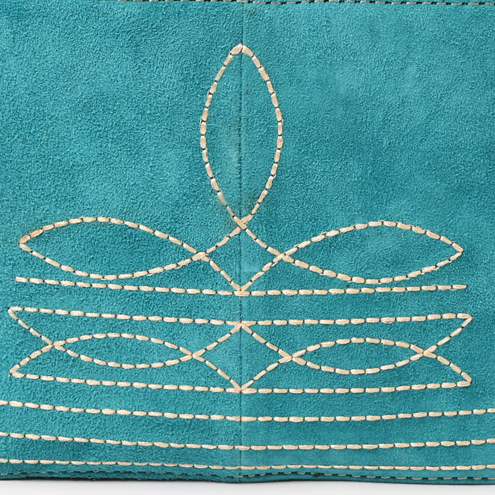 American Darling Women's Hand Tooled Floral Carved Genuine Leather Jewelry case Eco-Friendly Travel Organizer YKK Zipper