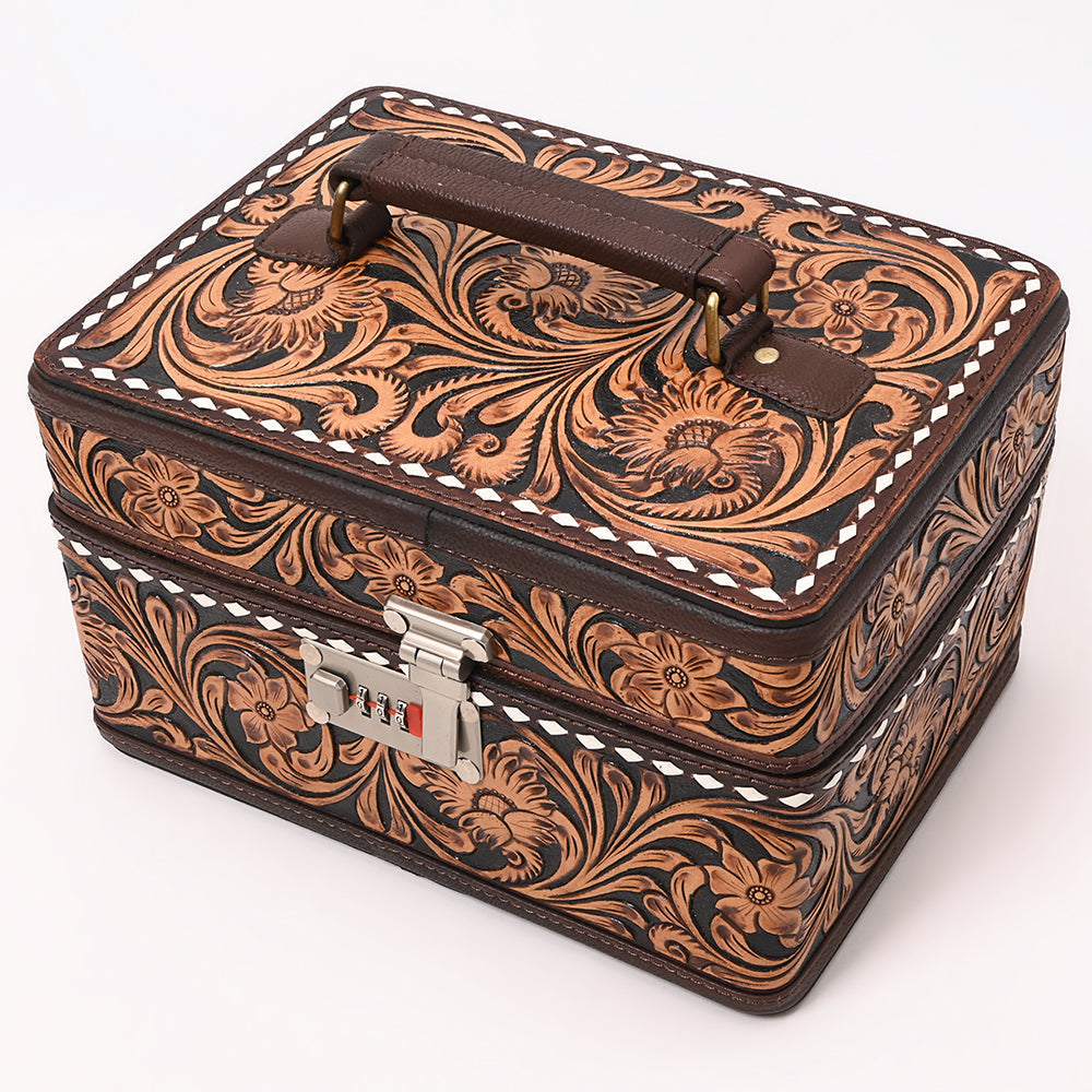 American Darling Hand Curved Genuine Leather Jewelry Case Bag