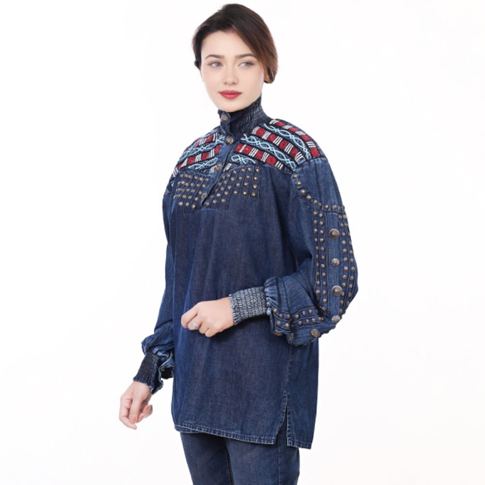Denim Women shirt Jacket Dress Tunic Ladies Girl Top