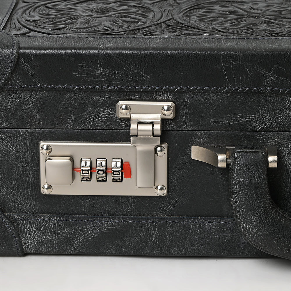 American Darling Jewelry Case Hand Tooled Genuine Leather Women Bag Western Handbag Purse |Briefcase