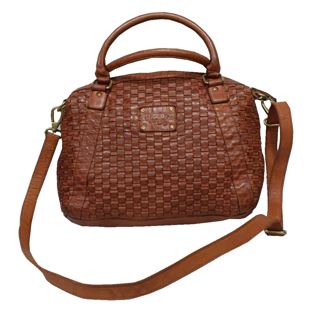 Spaghetti Western Swl108 Briefcase Genuine Leather Braiding