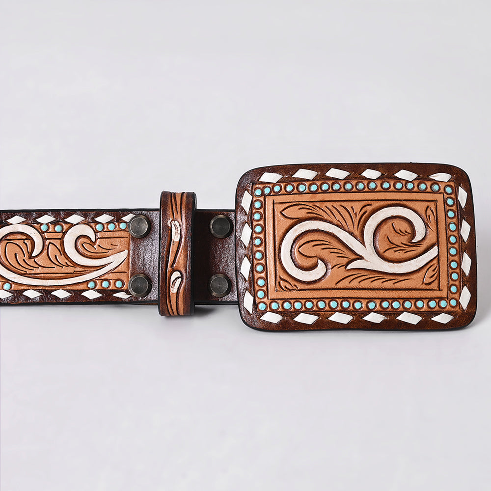 American Darling Beautifully Hand tooled Leather Unisex Belt| Western Belt | Handcrafted
