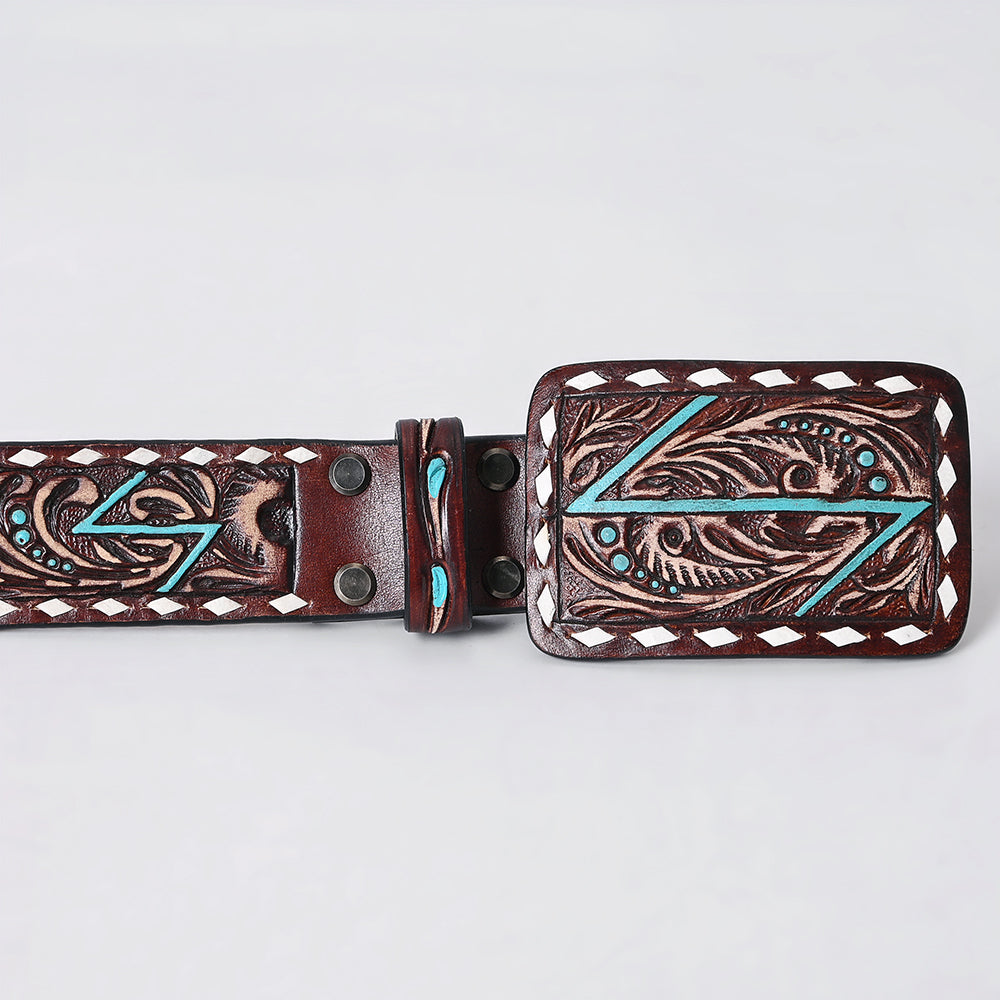 American Darling Beautifully Hand tooled Leather Unisex Belt| Western Belt | Handcrafted