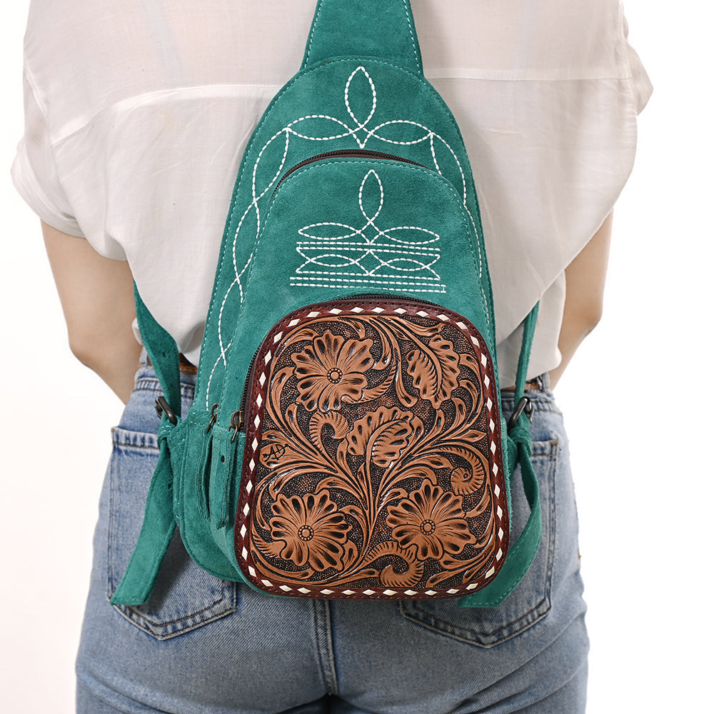 American Darling Sling Hand Tooled Genuine Leather