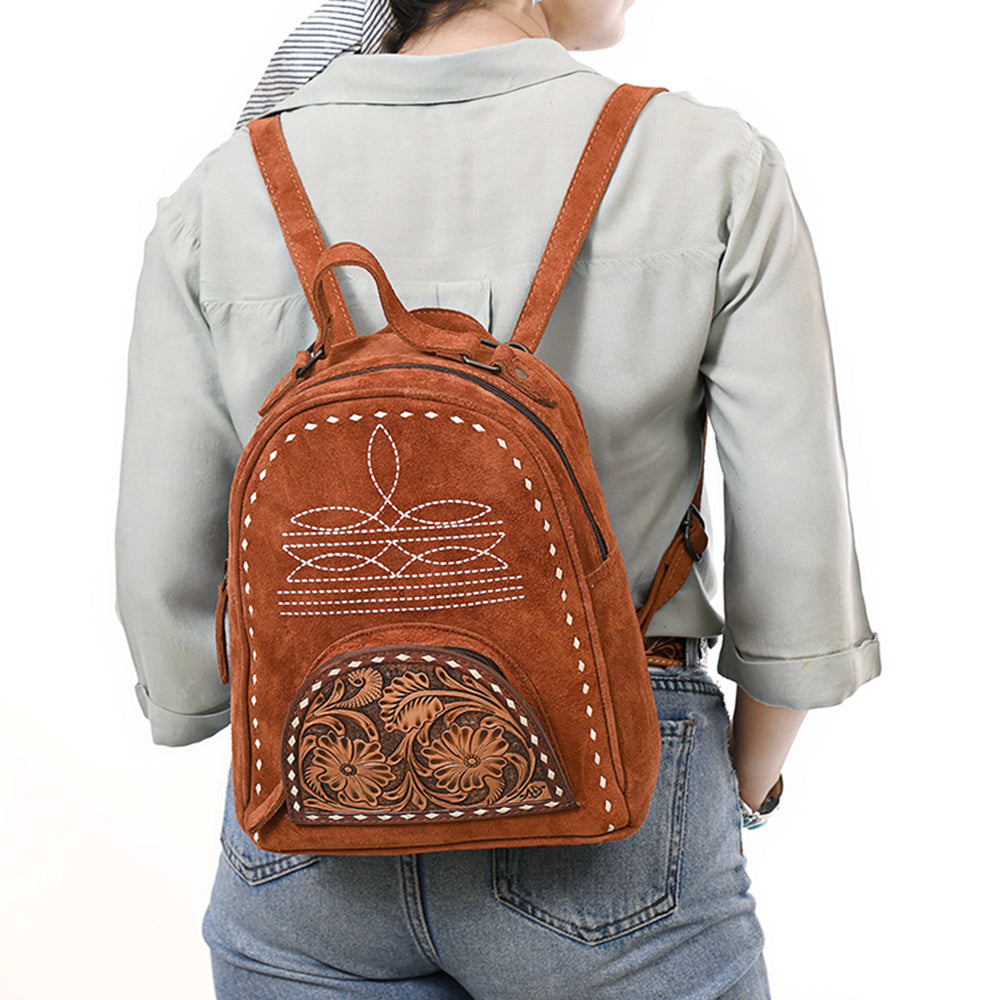 American Darling Backpack Hand Tooled Genuine Leather