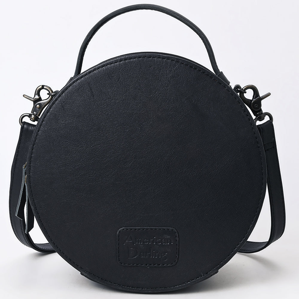American Darling Hair On Crocodile Embossed Genuine Leather Canteen Bag | Round Western Crossbody | Adjustable Strap | Premium Craftsmanship