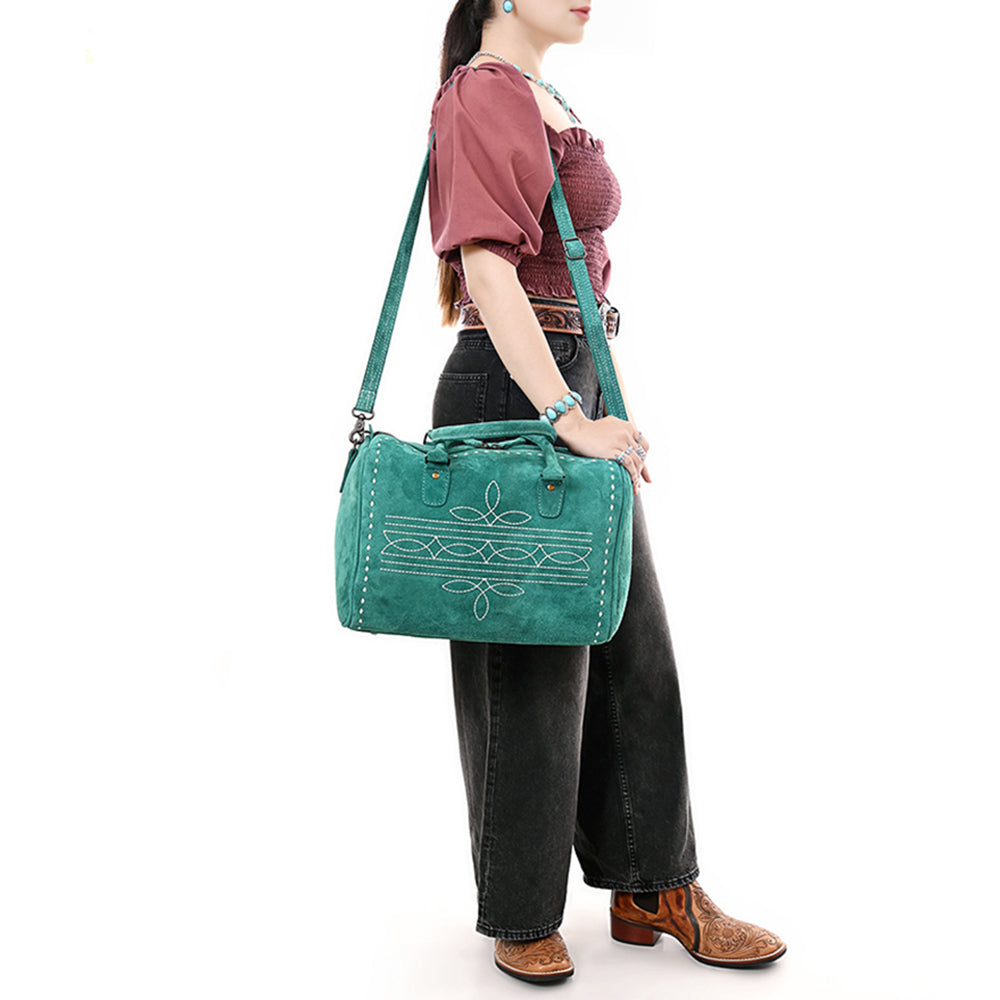 American Darling Tooled Leather Western Travel Duffel Bag