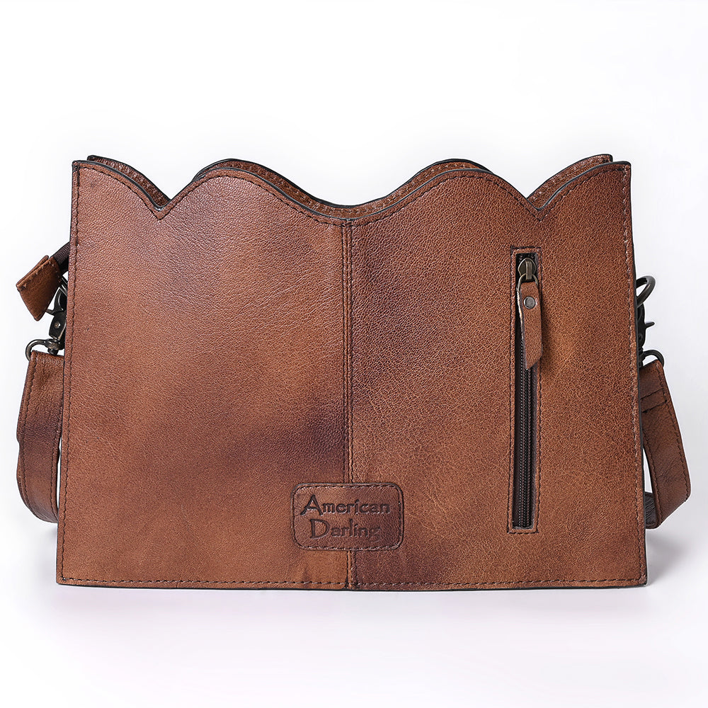 American Darling Crossbody Hand Tooled Hair-On Genuine Leather