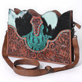 American Darling Crossbody Hand Tooled Hair-On Genuine Leather