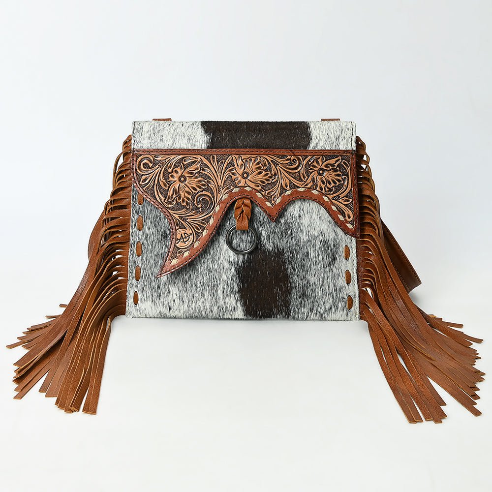 American Darling Wristlet Beautifully Hand Tooled Hair-On Genuine Leather