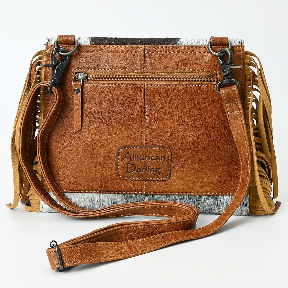 American Darling Wristlet Beautifully Hand Tooled Hair-On Genuine Leather