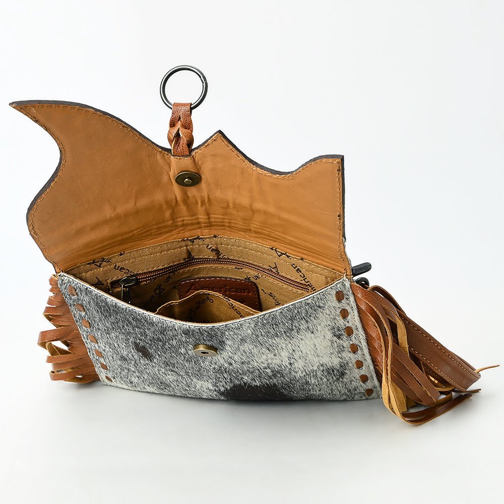 American Darling Wristlet Beautifully Hand Tooled Hair-On Genuine Leather