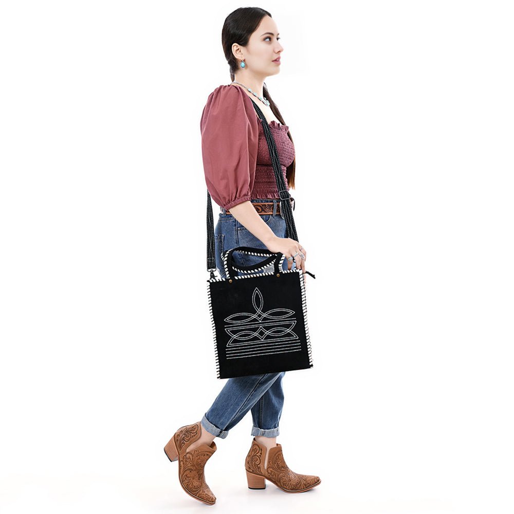 American Darling Tote Genuine Suede Leather