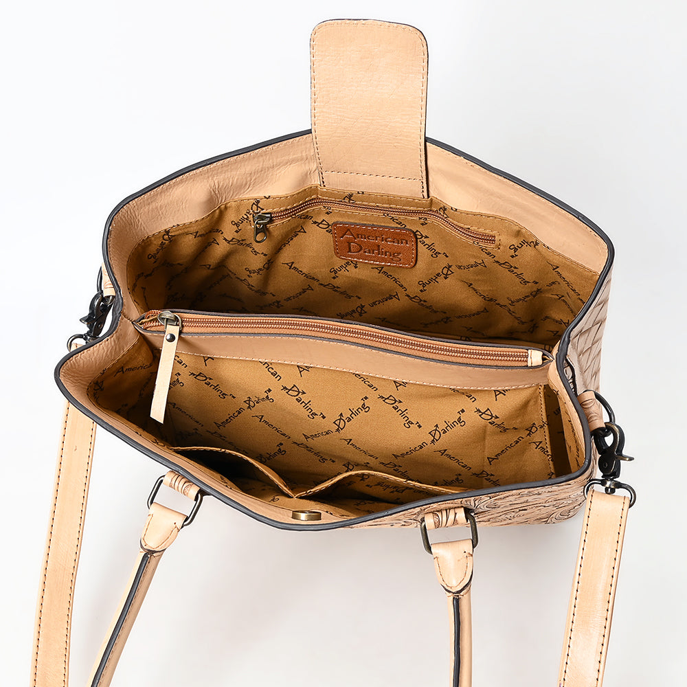 American Darling Tote Hand Tooled Genuine Leather