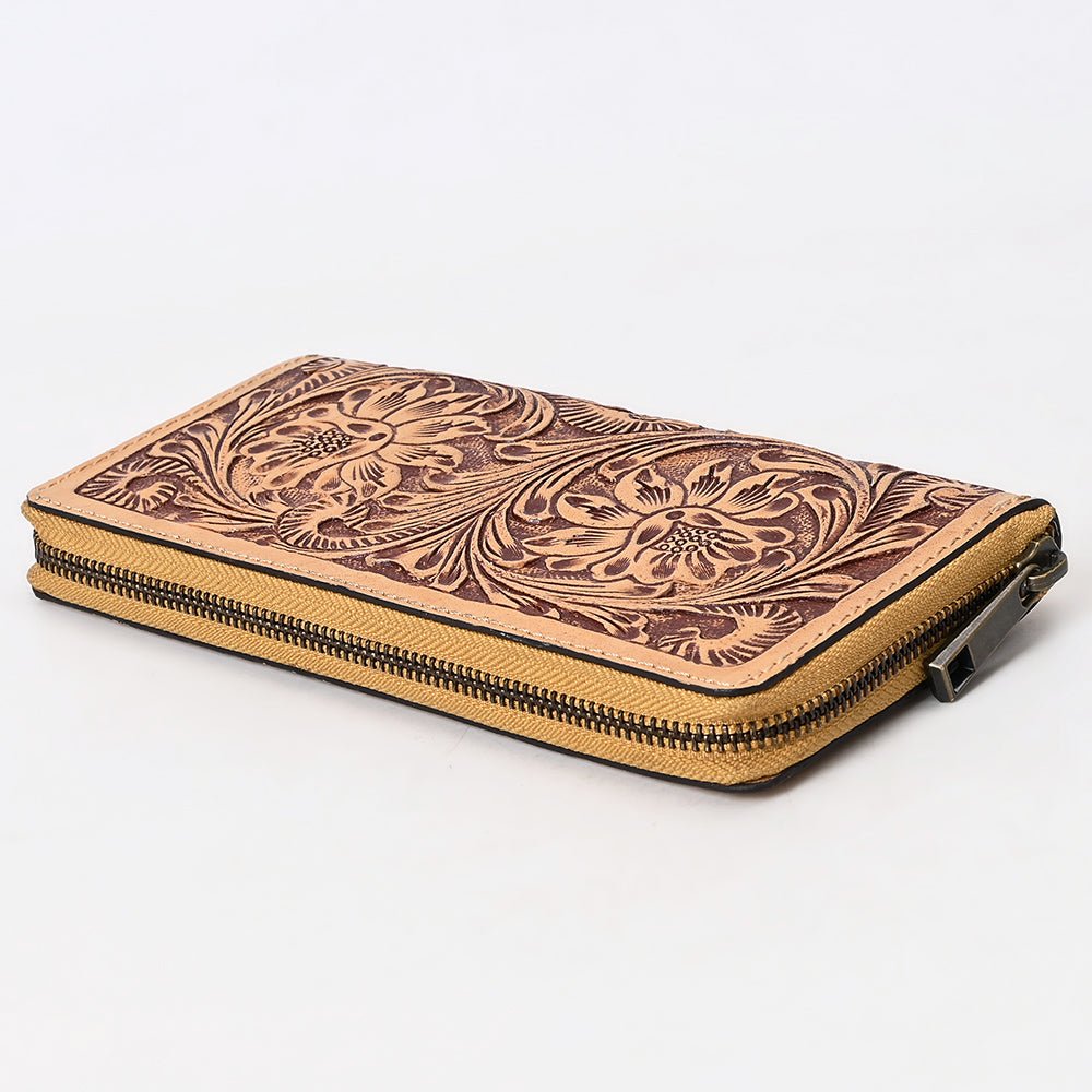 American Darling Clutch Beautifully Hand Tooled Genuine Leather