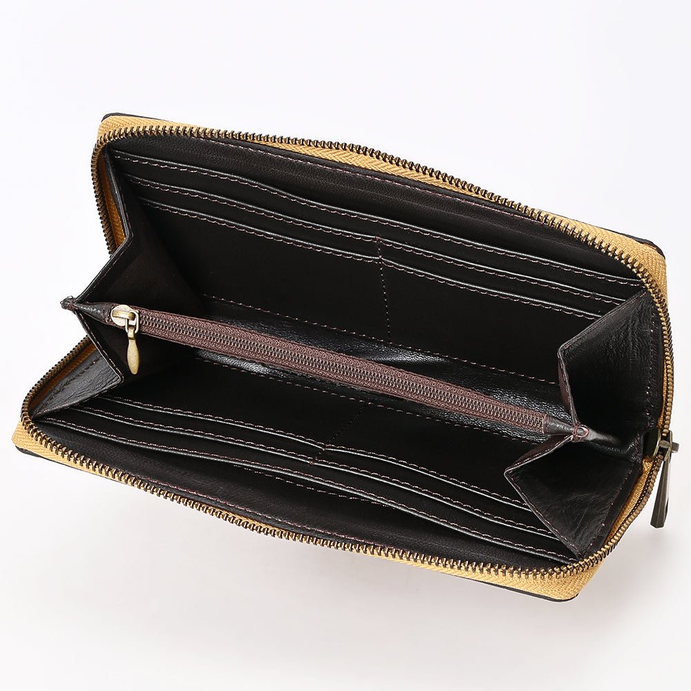 American Darling Clutch Beautifully Hand Tooled Genuine Leather