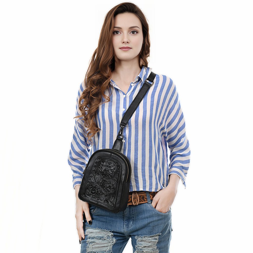 American Darling Large Crossbody Beautifully Hand Tooled Genuine Leather