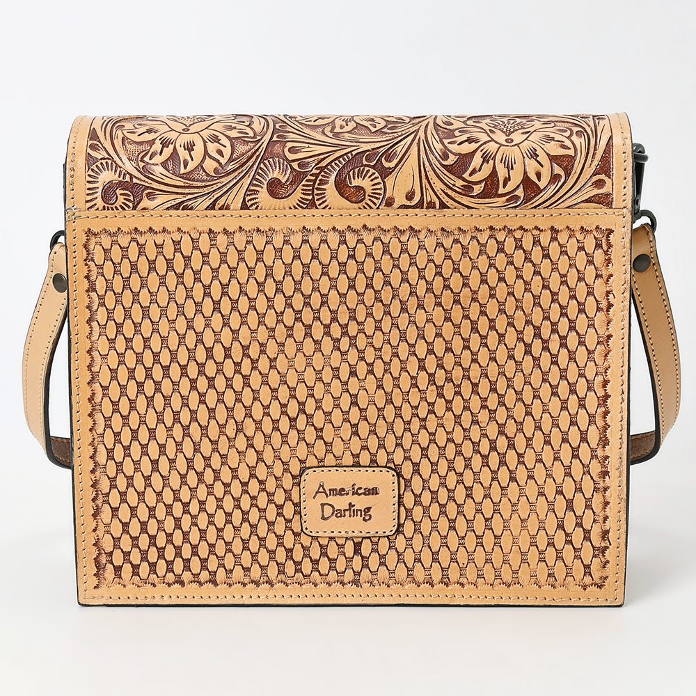 Small Crossbody Beautifully Hand Tooled Genuine Leather
