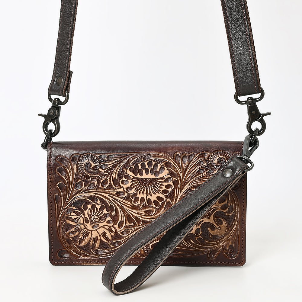 American Darling Small Crossbody Beautifully Hand Tooled Genuine Leather