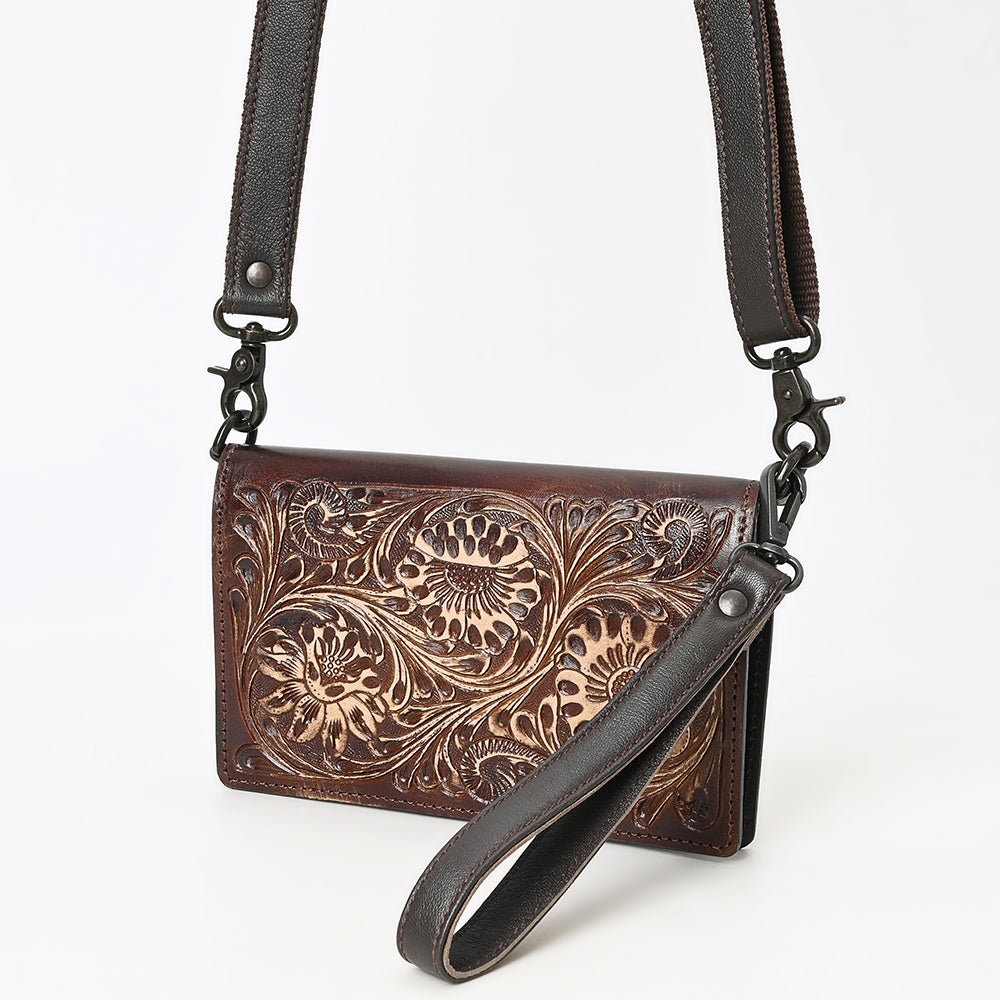 American Darling Small Crossbody Beautifully Hand Tooled Genuine Leather