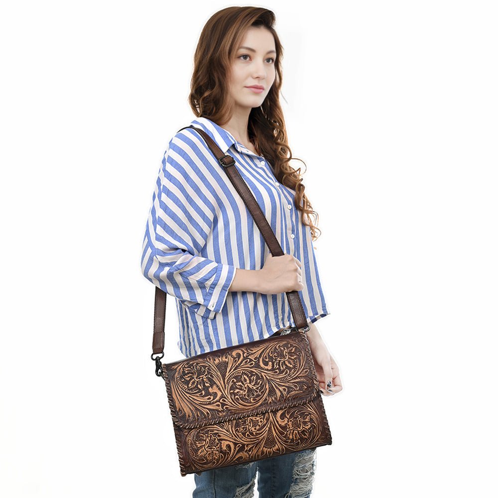 American Darling Crossbody Beautifully Hand Tooled Genuine Leather