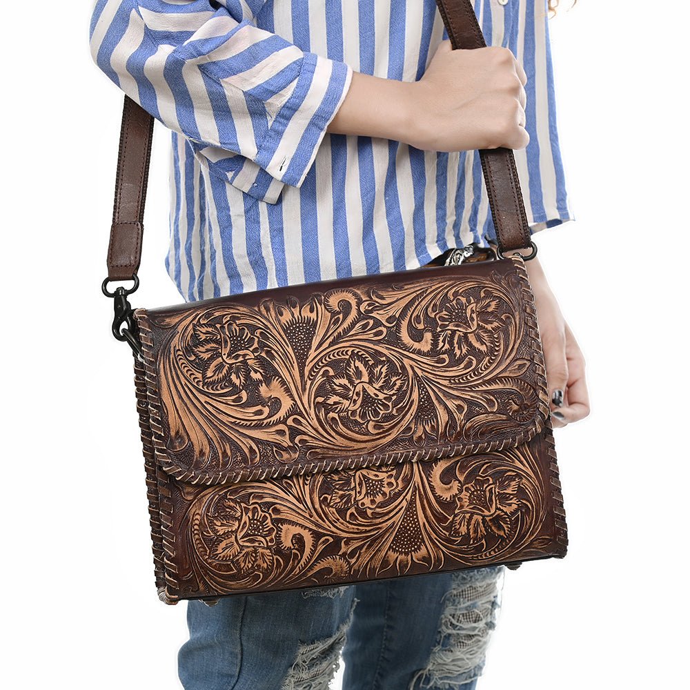 American Darling Crossbody Beautifully Hand Tooled Genuine Leather