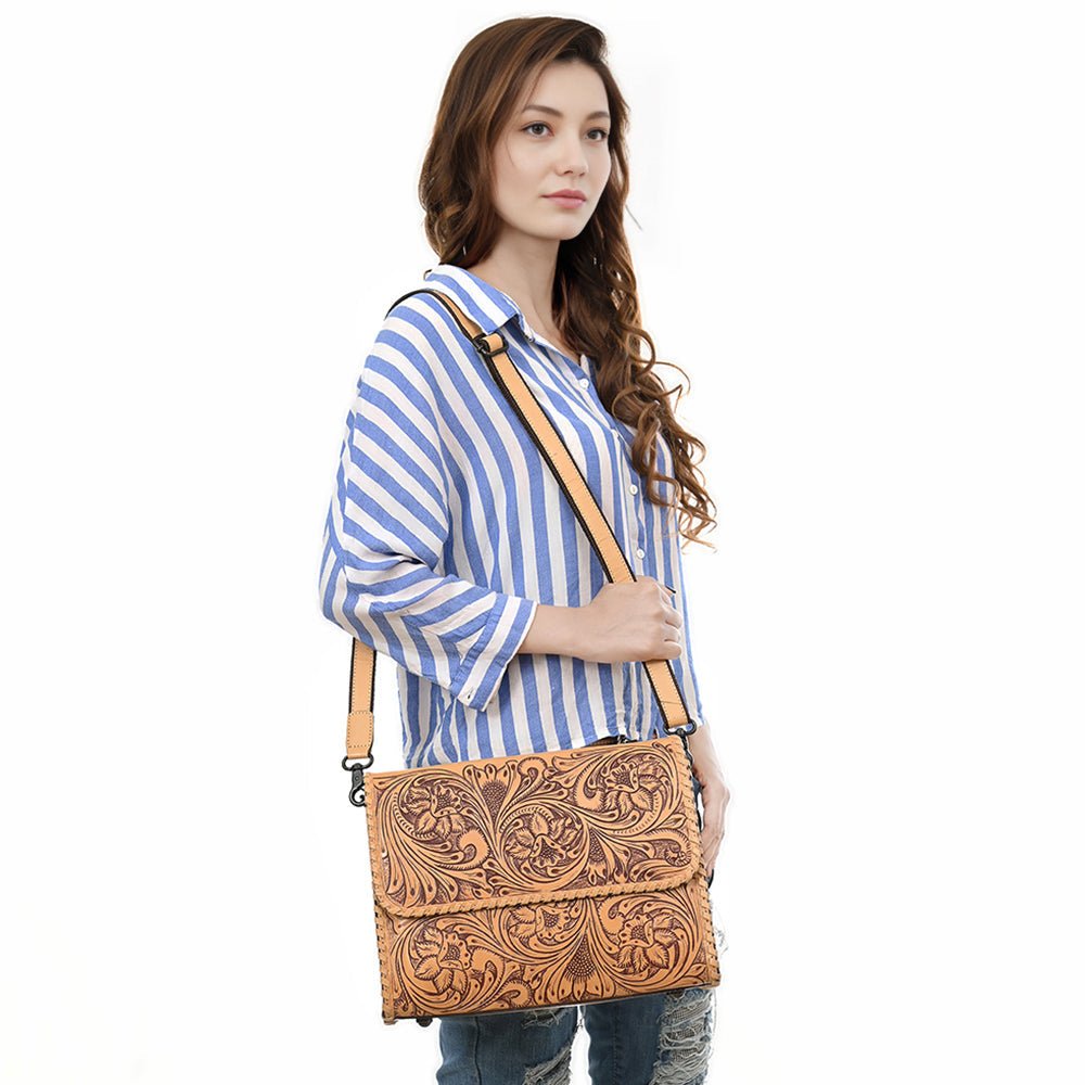 American Darling Crossbody Beautifully Hand Tooled Genuine Leather