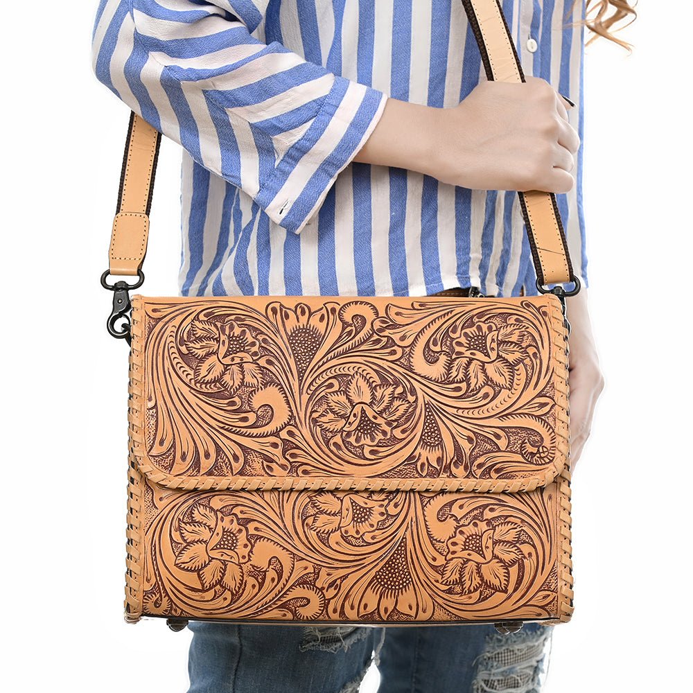 American Darling Crossbody Beautifully Hand Tooled Genuine Leather