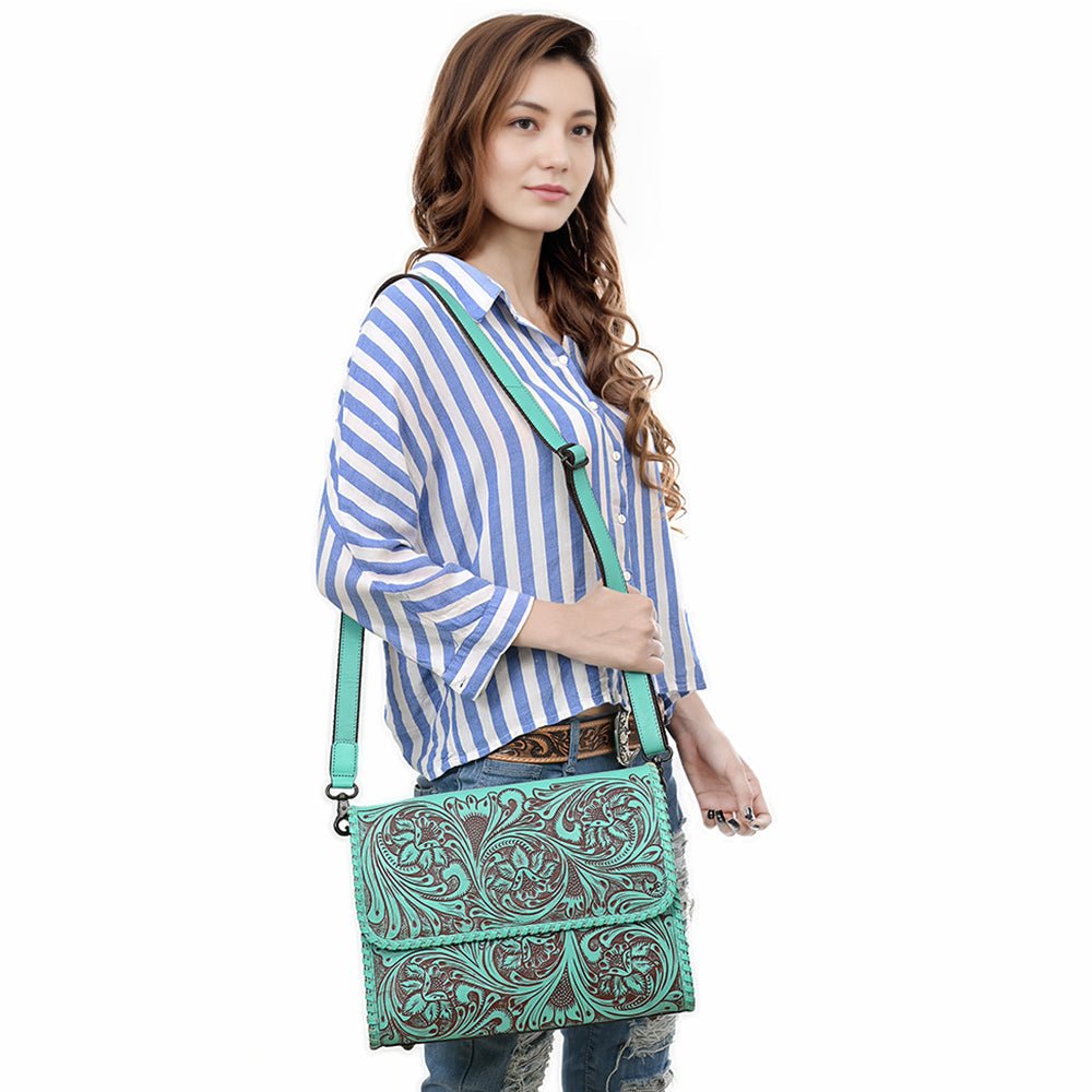 American Darling Crossbody Beautifully Hand Tooled Genuine Leather