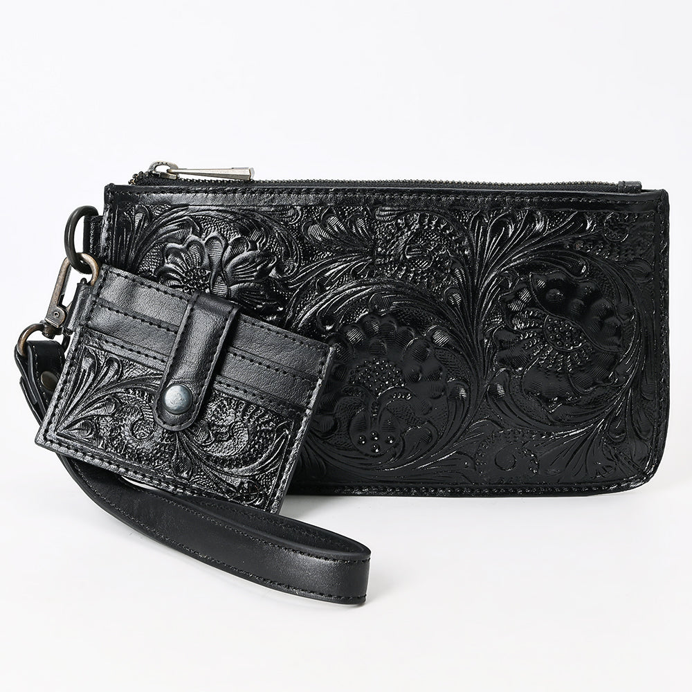 American Darling Wristlet Beautifully Hand Tooled Genuine Leather