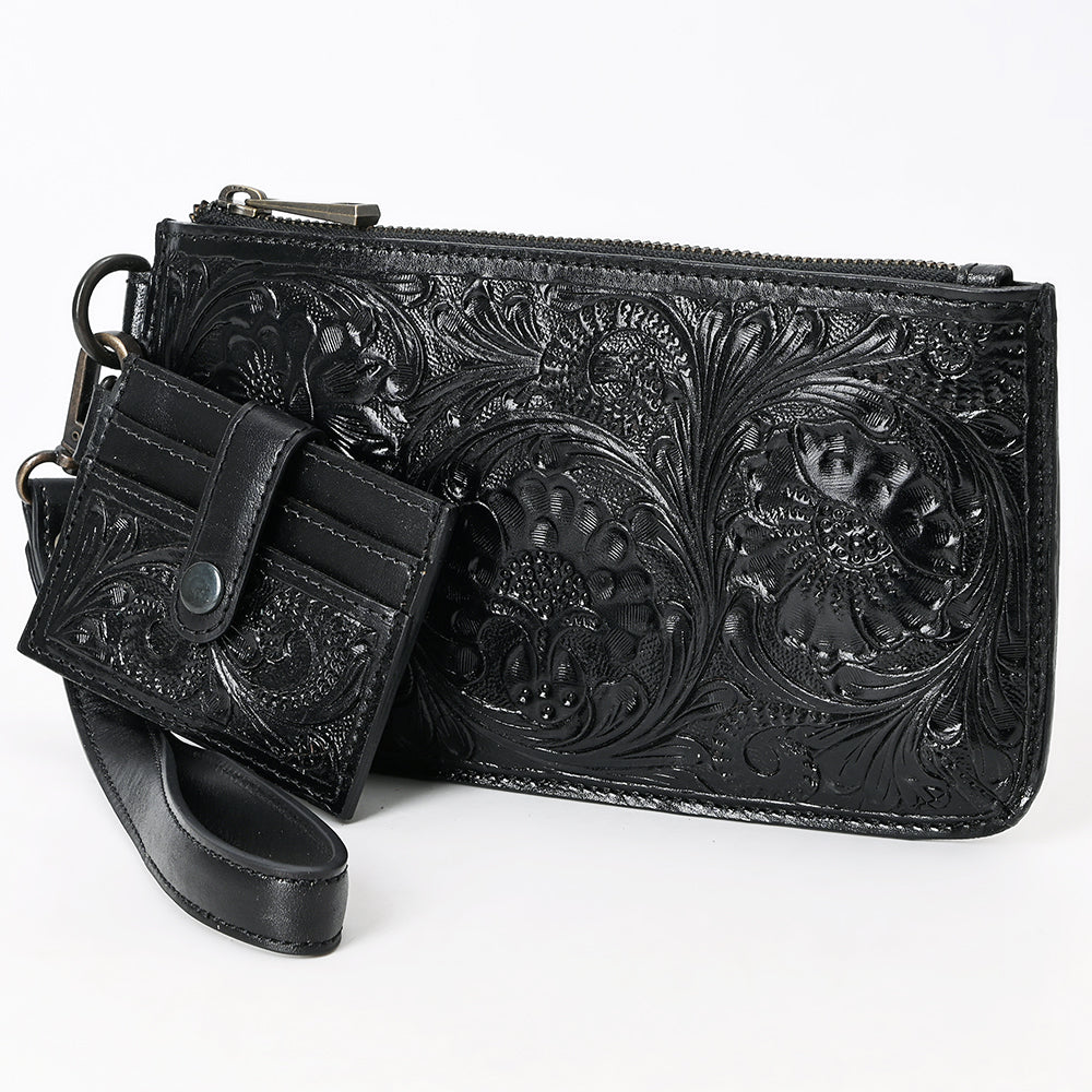 American Darling Wristlet Beautifully Hand Tooled Genuine Leather