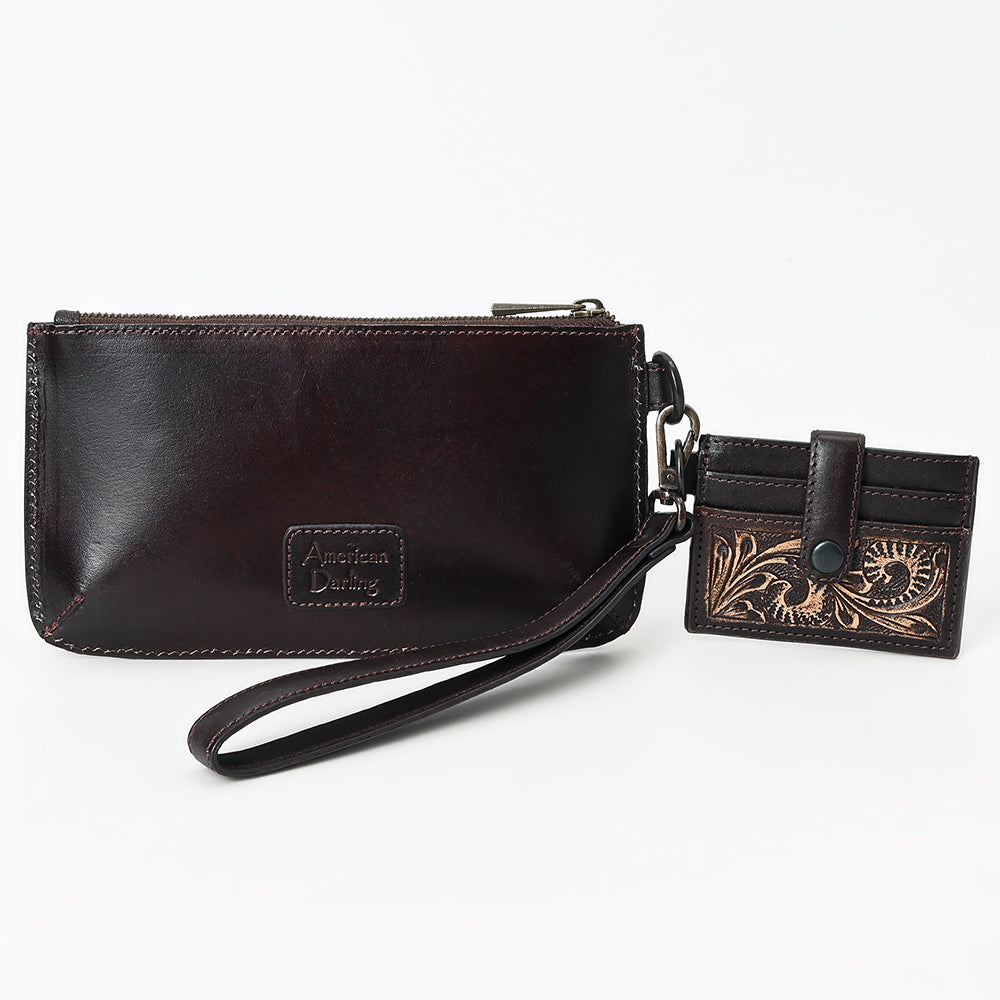 American Darling Wristlet Beautifully Hand Tooled Genuine Leather