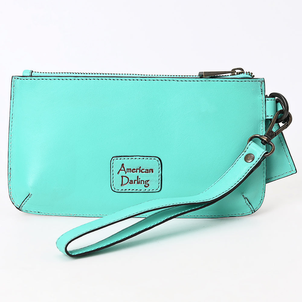 American Darling Wristlet Beautifully Hand Tooled Genuine Leather