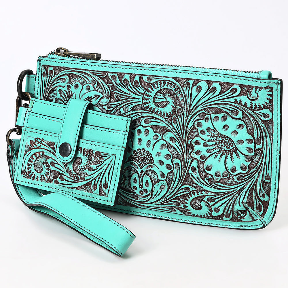 American Darling Wristlet Beautifully Hand Tooled Genuine Leather