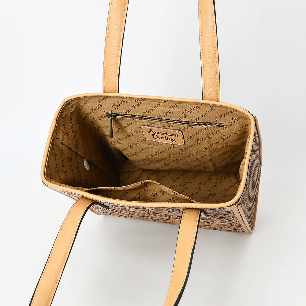 American Darling Tote Beautifully Hand Tooled Genuine Leather