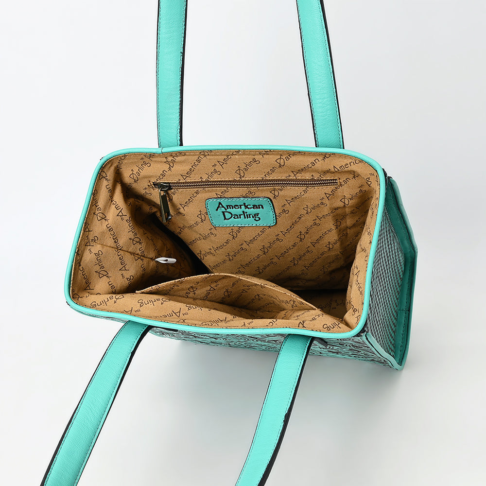 American Darling Tote Beautifully Hand Tooled Genuine Leather